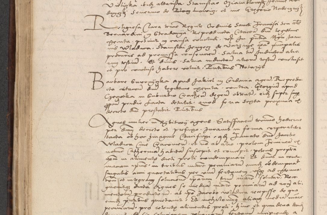 Zdjęcie nr 534 dla obiektu archiwalnego: INRI. Acta actorum, obligacionum et sentenciarum tam interlocutoriarum quam diffinitivarum coram reverendo patre ac egregio viro domino Jacobo Erciss[o]wski decretorum doctorem, canonico et officiali generali Cracoviensi ad annum Domini 1528, indicionem primam, pontificatus sanctissimi in Christo patris et domini domini Clementis divina probidendcia pape seprtimi, annum quintum, per Stanislaum de Mordi legalem consistorii notarium omine felici inchoantur