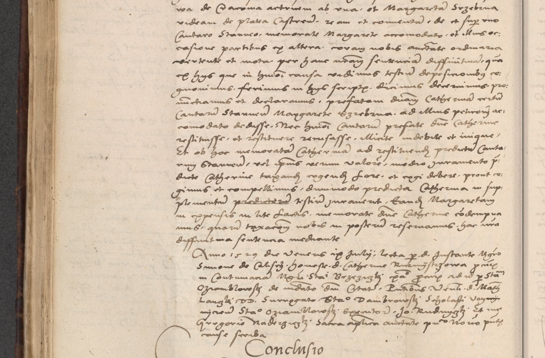 Zdjęcie nr 532 dla obiektu archiwalnego: INRI. Acta actorum, obligacionum et sentenciarum tam interlocutoriarum quam diffinitivarum coram reverendo patre ac egregio viro domino Jacobo Erciss[o]wski decretorum doctorem, canonico et officiali generali Cracoviensi ad annum Domini 1528, indicionem primam, pontificatus sanctissimi in Christo patris et domini domini Clementis divina probidendcia pape seprtimi, annum quintum, per Stanislaum de Mordi legalem consistorii notarium omine felici inchoantur