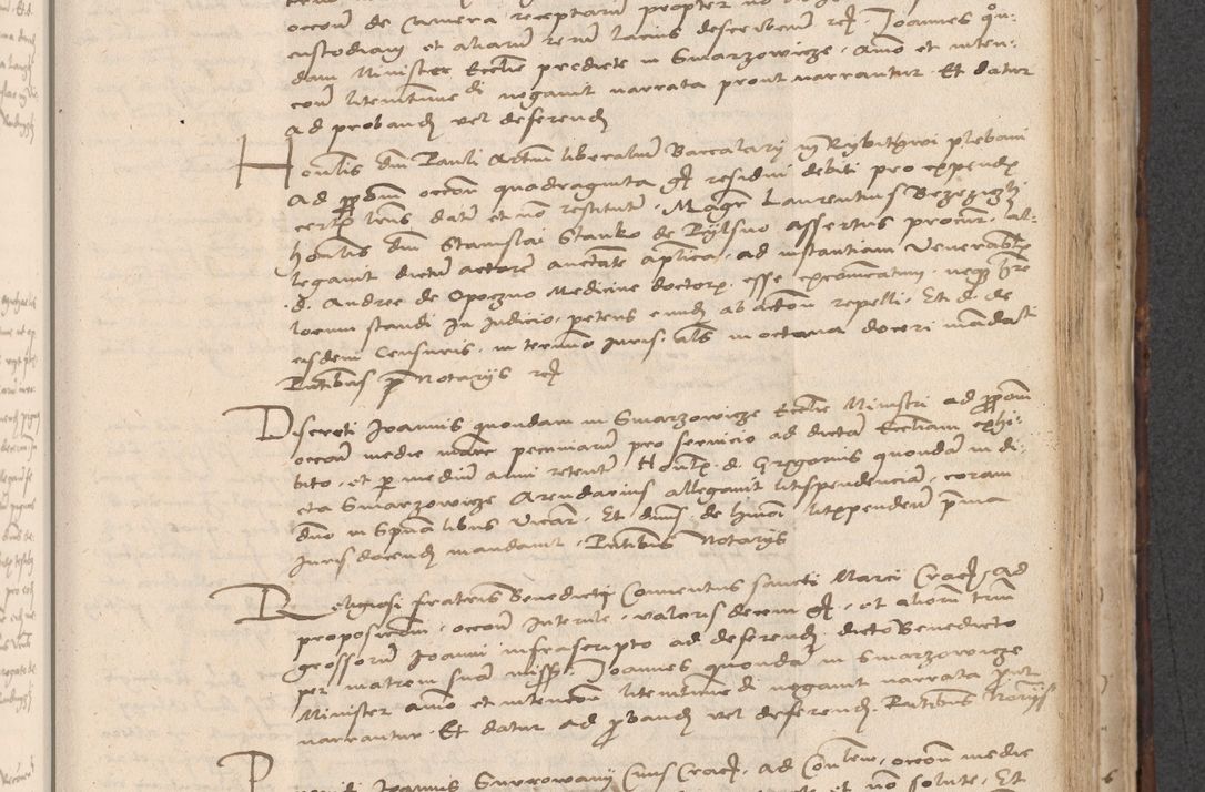Zdjęcie nr 529 dla obiektu archiwalnego: INRI. Acta actorum, obligacionum et sentenciarum tam interlocutoriarum quam diffinitivarum coram reverendo patre ac egregio viro domino Jacobo Erciss[o]wski decretorum doctorem, canonico et officiali generali Cracoviensi ad annum Domini 1528, indicionem primam, pontificatus sanctissimi in Christo patris et domini domini Clementis divina probidendcia pape seprtimi, annum quintum, per Stanislaum de Mordi legalem consistorii notarium omine felici inchoantur