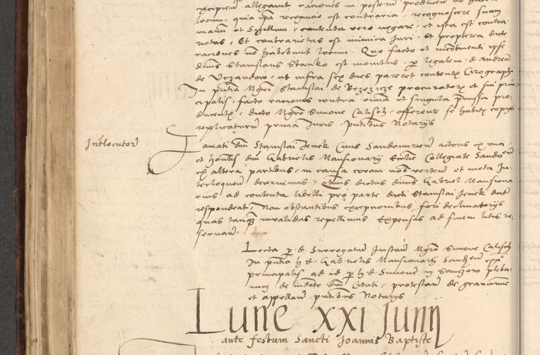 Zdjęcie nr 510 dla obiektu archiwalnego: INRI. Acta actorum, obligacionum et sentenciarum tam interlocutoriarum quam diffinitivarum coram reverendo patre ac egregio viro domino Jacobo Erciss[o]wski decretorum doctorem, canonico et officiali generali Cracoviensi ad annum Domini 1528, indicionem primam, pontificatus sanctissimi in Christo patris et domini domini Clementis divina probidendcia pape seprtimi, annum quintum, per Stanislaum de Mordi legalem consistorii notarium omine felici inchoantur