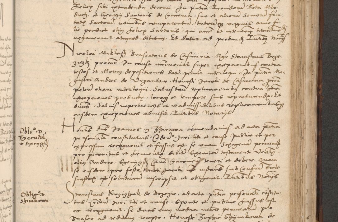 Zdjęcie nr 501 dla obiektu archiwalnego: INRI. Acta actorum, obligacionum et sentenciarum tam interlocutoriarum quam diffinitivarum coram reverendo patre ac egregio viro domino Jacobo Erciss[o]wski decretorum doctorem, canonico et officiali generali Cracoviensi ad annum Domini 1528, indicionem primam, pontificatus sanctissimi in Christo patris et domini domini Clementis divina probidendcia pape seprtimi, annum quintum, per Stanislaum de Mordi legalem consistorii notarium omine felici inchoantur