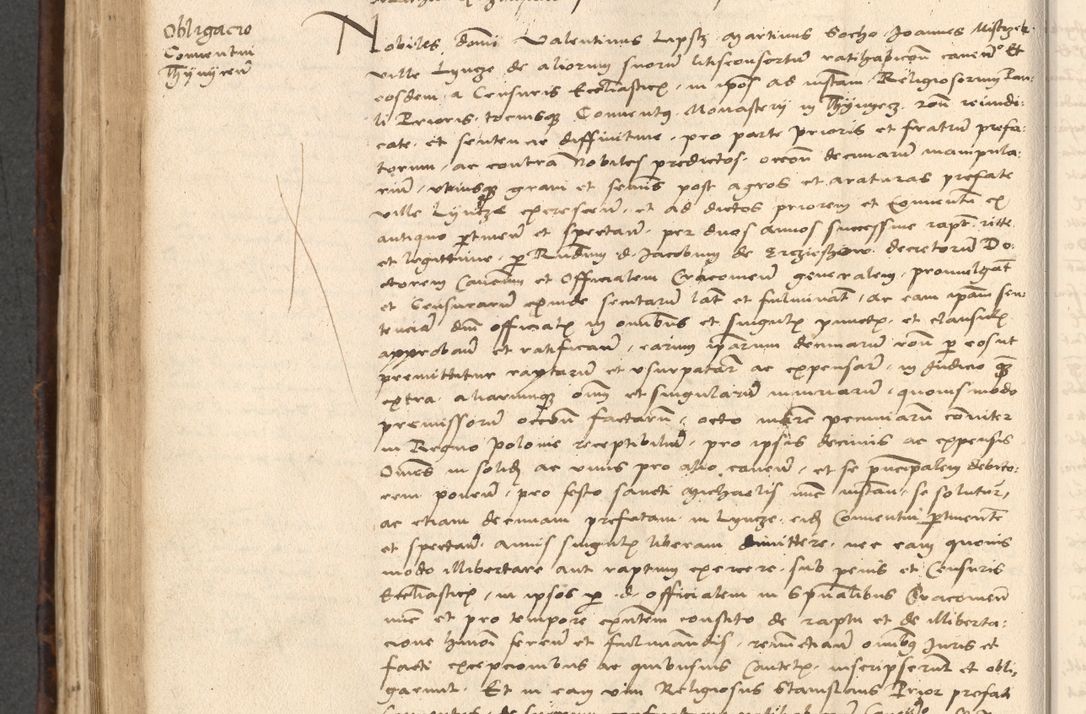 Zdjęcie nr 486 dla obiektu archiwalnego: INRI. Acta actorum, obligacionum et sentenciarum tam interlocutoriarum quam diffinitivarum coram reverendo patre ac egregio viro domino Jacobo Erciss[o]wski decretorum doctorem, canonico et officiali generali Cracoviensi ad annum Domini 1528, indicionem primam, pontificatus sanctissimi in Christo patris et domini domini Clementis divina probidendcia pape seprtimi, annum quintum, per Stanislaum de Mordi legalem consistorii notarium omine felici inchoantur