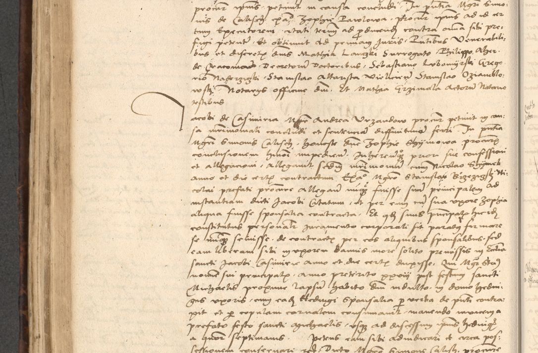 Zdjęcie nr 484 dla obiektu archiwalnego: INRI. Acta actorum, obligacionum et sentenciarum tam interlocutoriarum quam diffinitivarum coram reverendo patre ac egregio viro domino Jacobo Erciss[o]wski decretorum doctorem, canonico et officiali generali Cracoviensi ad annum Domini 1528, indicionem primam, pontificatus sanctissimi in Christo patris et domini domini Clementis divina probidendcia pape seprtimi, annum quintum, per Stanislaum de Mordi legalem consistorii notarium omine felici inchoantur