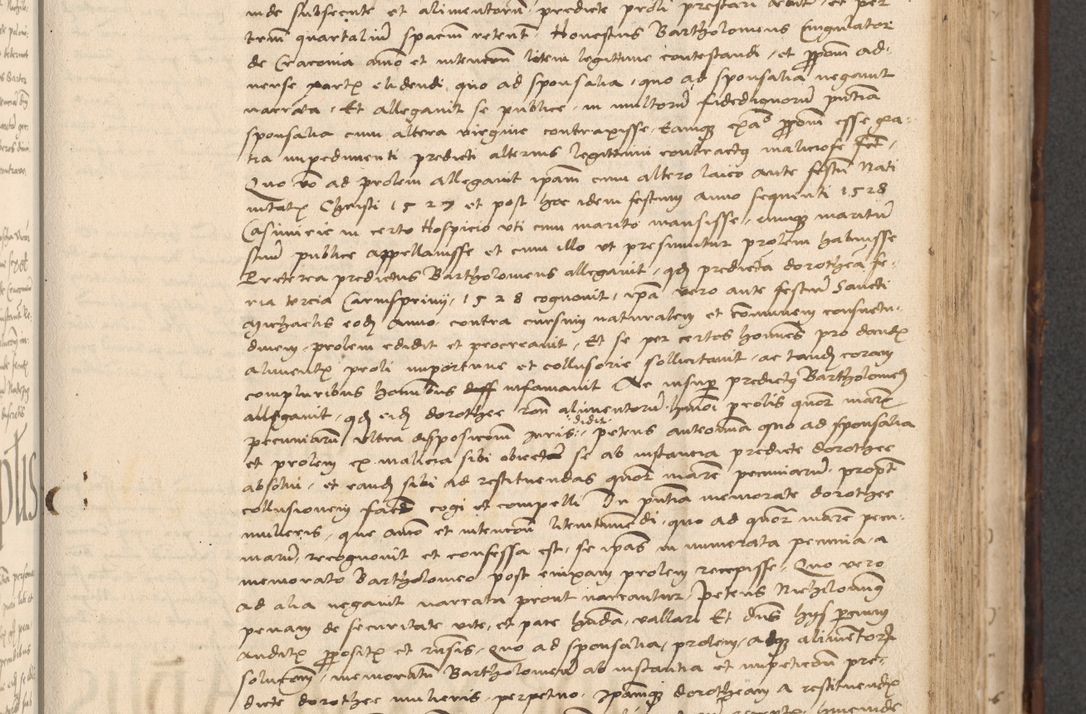 Zdjęcie nr 459 dla obiektu archiwalnego: INRI. Acta actorum, obligacionum et sentenciarum tam interlocutoriarum quam diffinitivarum coram reverendo patre ac egregio viro domino Jacobo Erciss[o]wski decretorum doctorem, canonico et officiali generali Cracoviensi ad annum Domini 1528, indicionem primam, pontificatus sanctissimi in Christo patris et domini domini Clementis divina probidendcia pape seprtimi, annum quintum, per Stanislaum de Mordi legalem consistorii notarium omine felici inchoantur