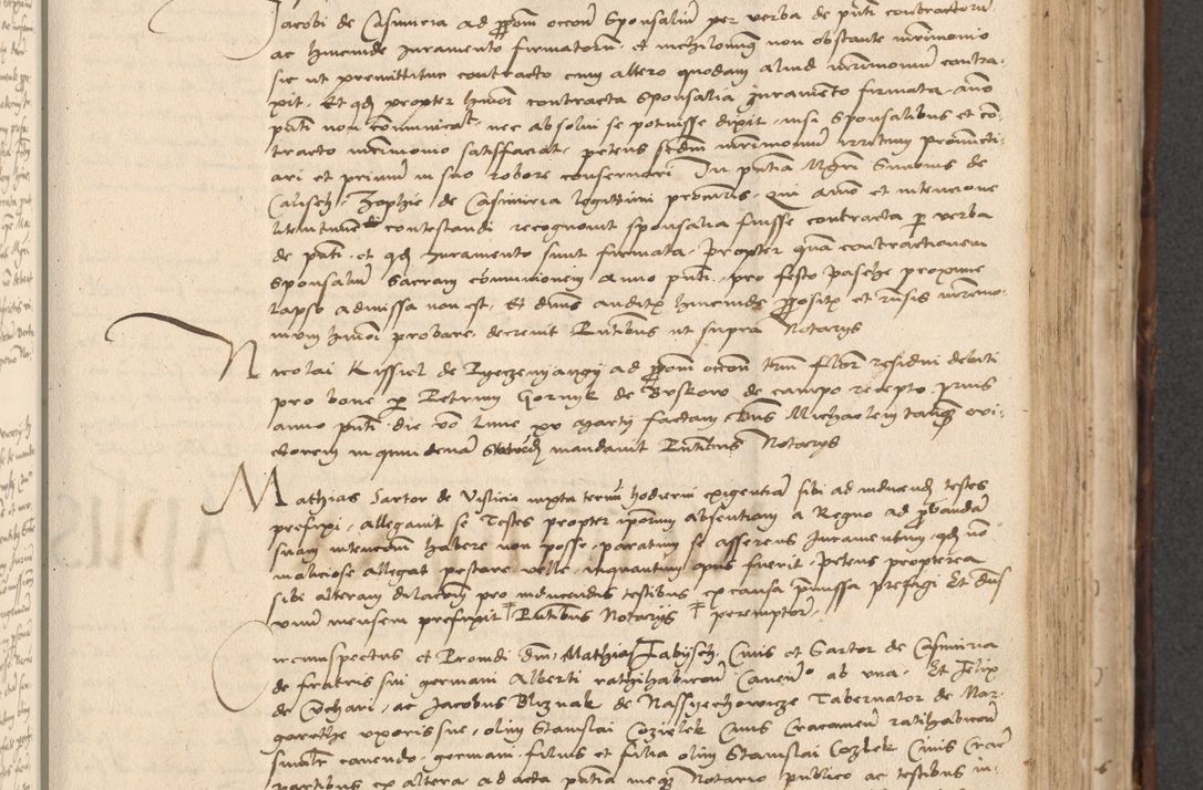 Zdjęcie nr 457 dla obiektu archiwalnego: INRI. Acta actorum, obligacionum et sentenciarum tam interlocutoriarum quam diffinitivarum coram reverendo patre ac egregio viro domino Jacobo Erciss[o]wski decretorum doctorem, canonico et officiali generali Cracoviensi ad annum Domini 1528, indicionem primam, pontificatus sanctissimi in Christo patris et domini domini Clementis divina probidendcia pape seprtimi, annum quintum, per Stanislaum de Mordi legalem consistorii notarium omine felici inchoantur