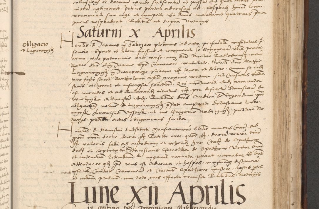 Zdjęcie nr 451 dla obiektu archiwalnego: INRI. Acta actorum, obligacionum et sentenciarum tam interlocutoriarum quam diffinitivarum coram reverendo patre ac egregio viro domino Jacobo Erciss[o]wski decretorum doctorem, canonico et officiali generali Cracoviensi ad annum Domini 1528, indicionem primam, pontificatus sanctissimi in Christo patris et domini domini Clementis divina probidendcia pape seprtimi, annum quintum, per Stanislaum de Mordi legalem consistorii notarium omine felici inchoantur