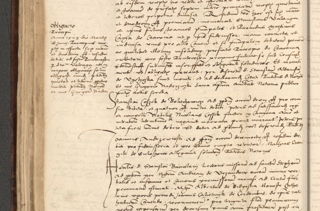 Zdjęcie nr 444 dla obiektu archiwalnego: INRI. Acta actorum, obligacionum et sentenciarum tam interlocutoriarum quam diffinitivarum coram reverendo patre ac egregio viro domino Jacobo Erciss[o]wski decretorum doctorem, canonico et officiali generali Cracoviensi ad annum Domini 1528, indicionem primam, pontificatus sanctissimi in Christo patris et domini domini Clementis divina probidendcia pape seprtimi, annum quintum, per Stanislaum de Mordi legalem consistorii notarium omine felici inchoantur