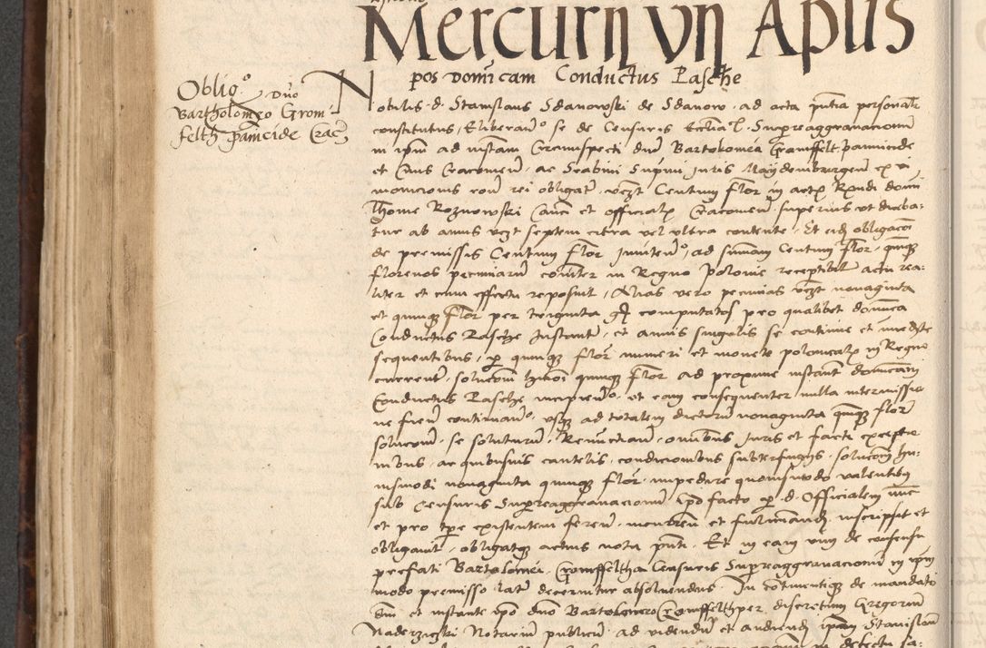 Zdjęcie nr 442 dla obiektu archiwalnego: INRI. Acta actorum, obligacionum et sentenciarum tam interlocutoriarum quam diffinitivarum coram reverendo patre ac egregio viro domino Jacobo Erciss[o]wski decretorum doctorem, canonico et officiali generali Cracoviensi ad annum Domini 1528, indicionem primam, pontificatus sanctissimi in Christo patris et domini domini Clementis divina probidendcia pape seprtimi, annum quintum, per Stanislaum de Mordi legalem consistorii notarium omine felici inchoantur