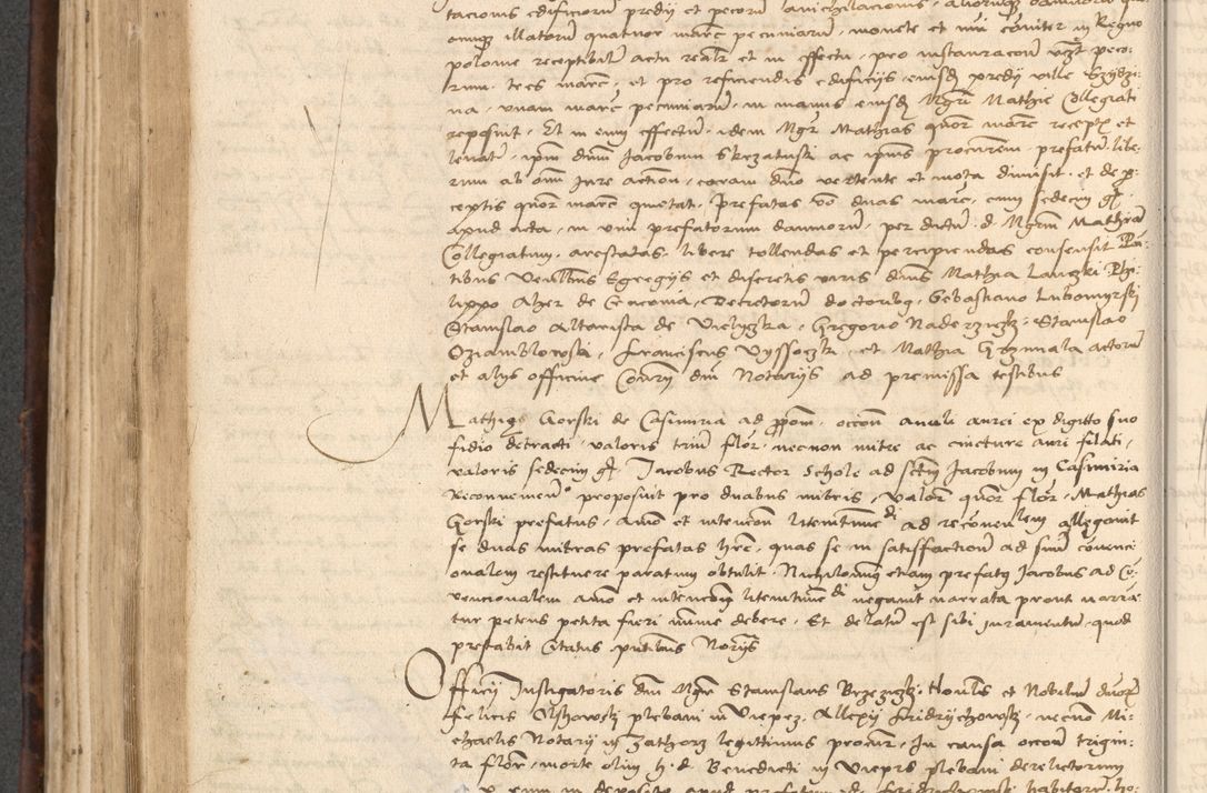 Zdjęcie nr 438 dla obiektu archiwalnego: INRI. Acta actorum, obligacionum et sentenciarum tam interlocutoriarum quam diffinitivarum coram reverendo patre ac egregio viro domino Jacobo Erciss[o]wski decretorum doctorem, canonico et officiali generali Cracoviensi ad annum Domini 1528, indicionem primam, pontificatus sanctissimi in Christo patris et domini domini Clementis divina probidendcia pape seprtimi, annum quintum, per Stanislaum de Mordi legalem consistorii notarium omine felici inchoantur