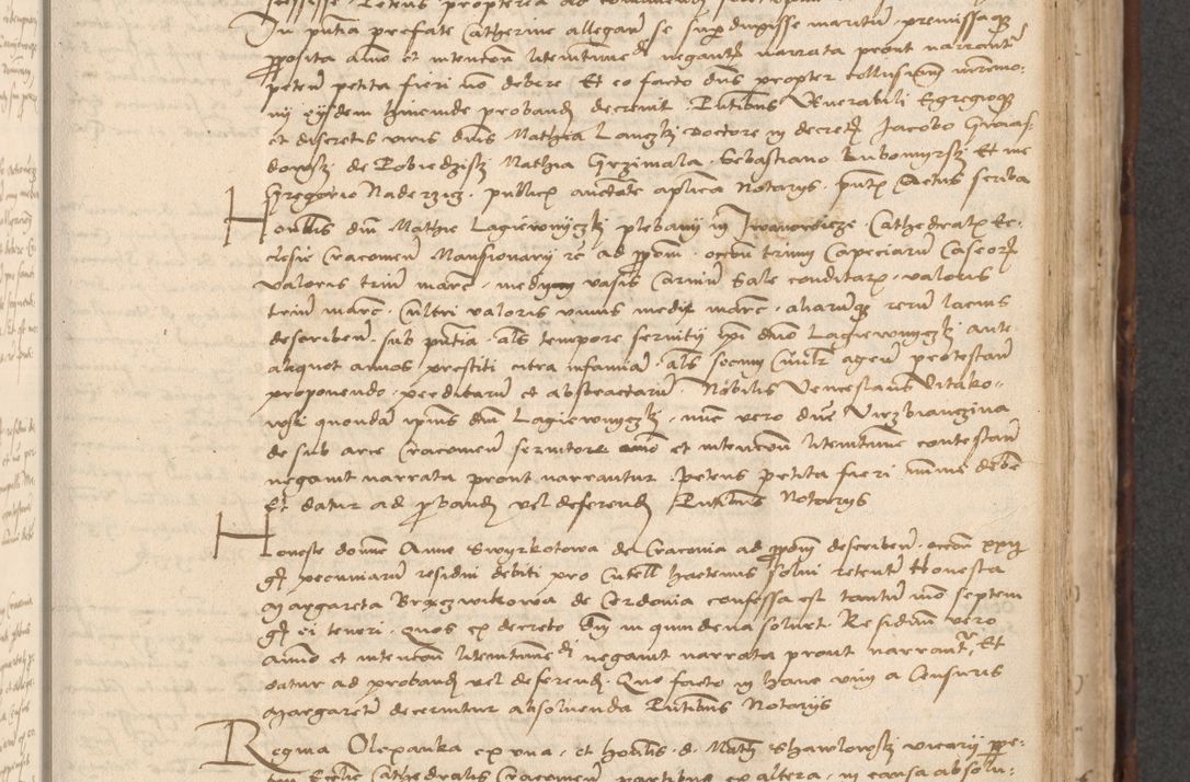 Zdjęcie nr 433 dla obiektu archiwalnego: INRI. Acta actorum, obligacionum et sentenciarum tam interlocutoriarum quam diffinitivarum coram reverendo patre ac egregio viro domino Jacobo Erciss[o]wski decretorum doctorem, canonico et officiali generali Cracoviensi ad annum Domini 1528, indicionem primam, pontificatus sanctissimi in Christo patris et domini domini Clementis divina probidendcia pape seprtimi, annum quintum, per Stanislaum de Mordi legalem consistorii notarium omine felici inchoantur