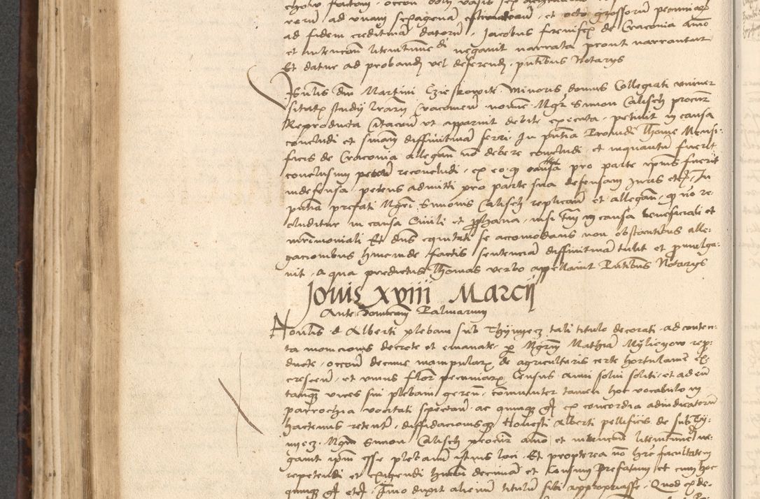 Zdjęcie nr 428 dla obiektu archiwalnego: INRI. Acta actorum, obligacionum et sentenciarum tam interlocutoriarum quam diffinitivarum coram reverendo patre ac egregio viro domino Jacobo Erciss[o]wski decretorum doctorem, canonico et officiali generali Cracoviensi ad annum Domini 1528, indicionem primam, pontificatus sanctissimi in Christo patris et domini domini Clementis divina probidendcia pape seprtimi, annum quintum, per Stanislaum de Mordi legalem consistorii notarium omine felici inchoantur