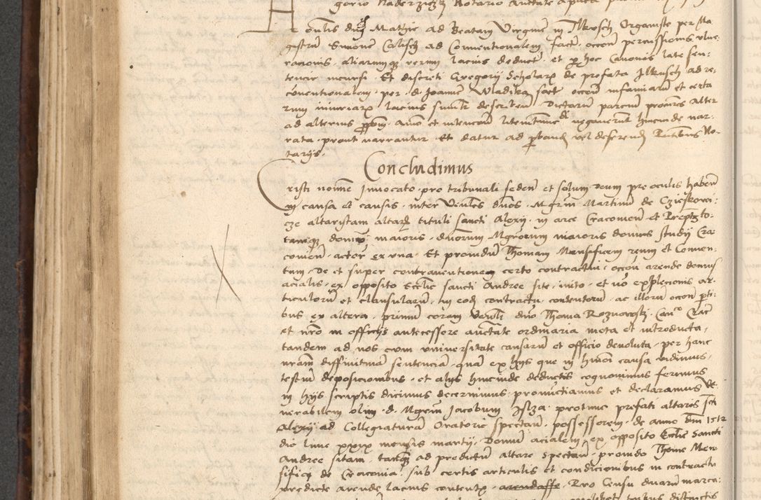 Zdjęcie nr 426 dla obiektu archiwalnego: INRI. Acta actorum, obligacionum et sentenciarum tam interlocutoriarum quam diffinitivarum coram reverendo patre ac egregio viro domino Jacobo Erciss[o]wski decretorum doctorem, canonico et officiali generali Cracoviensi ad annum Domini 1528, indicionem primam, pontificatus sanctissimi in Christo patris et domini domini Clementis divina probidendcia pape seprtimi, annum quintum, per Stanislaum de Mordi legalem consistorii notarium omine felici inchoantur