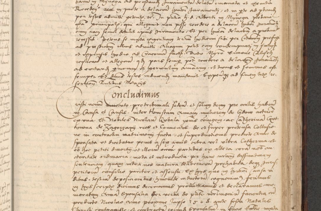 Zdjęcie nr 425 dla obiektu archiwalnego: INRI. Acta actorum, obligacionum et sentenciarum tam interlocutoriarum quam diffinitivarum coram reverendo patre ac egregio viro domino Jacobo Erciss[o]wski decretorum doctorem, canonico et officiali generali Cracoviensi ad annum Domini 1528, indicionem primam, pontificatus sanctissimi in Christo patris et domini domini Clementis divina probidendcia pape seprtimi, annum quintum, per Stanislaum de Mordi legalem consistorii notarium omine felici inchoantur