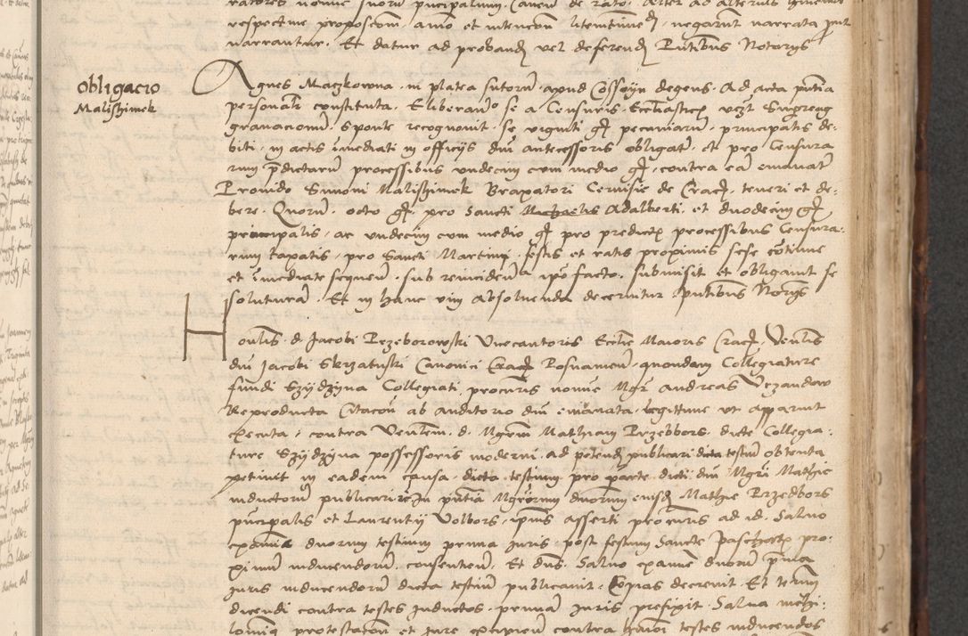Zdjęcie nr 421 dla obiektu archiwalnego: INRI. Acta actorum, obligacionum et sentenciarum tam interlocutoriarum quam diffinitivarum coram reverendo patre ac egregio viro domino Jacobo Erciss[o]wski decretorum doctorem, canonico et officiali generali Cracoviensi ad annum Domini 1528, indicionem primam, pontificatus sanctissimi in Christo patris et domini domini Clementis divina probidendcia pape seprtimi, annum quintum, per Stanislaum de Mordi legalem consistorii notarium omine felici inchoantur