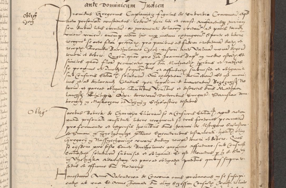 Zdjęcie nr 417 dla obiektu archiwalnego: INRI. Acta actorum, obligacionum et sentenciarum tam interlocutoriarum quam diffinitivarum coram reverendo patre ac egregio viro domino Jacobo Erciss[o]wski decretorum doctorem, canonico et officiali generali Cracoviensi ad annum Domini 1528, indicionem primam, pontificatus sanctissimi in Christo patris et domini domini Clementis divina probidendcia pape seprtimi, annum quintum, per Stanislaum de Mordi legalem consistorii notarium omine felici inchoantur