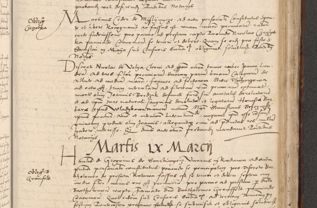 Zdjęcie nr 411 dla obiektu archiwalnego: INRI. Acta actorum, obligacionum et sentenciarum tam interlocutoriarum quam diffinitivarum coram reverendo patre ac egregio viro domino Jacobo Erciss[o]wski decretorum doctorem, canonico et officiali generali Cracoviensi ad annum Domini 1528, indicionem primam, pontificatus sanctissimi in Christo patris et domini domini Clementis divina probidendcia pape seprtimi, annum quintum, per Stanislaum de Mordi legalem consistorii notarium omine felici inchoantur