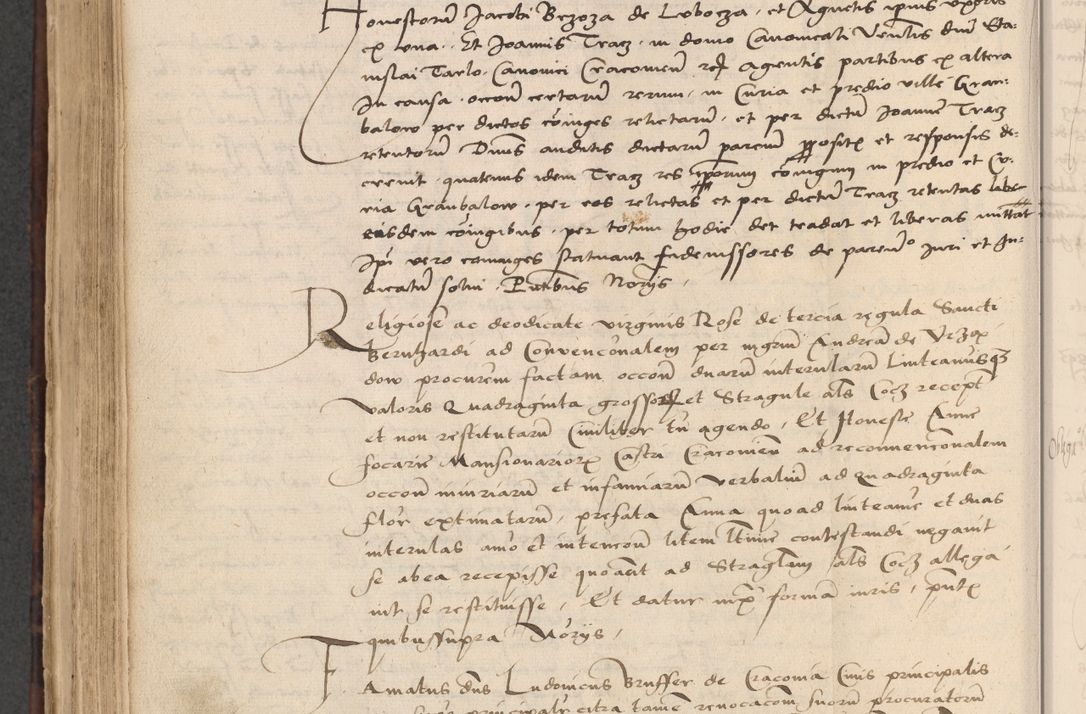 Zdjęcie nr 610 dla obiektu archiwalnego: INRI. Acta actorum, obligacionum et sentenciarum tam interlocutoriarum quam diffinitivarum coram reverendo patre ac egregio viro domino Jacobo Erciss[o]wski decretorum doctorem, canonico et officiali generali Cracoviensi ad annum Domini 1528, indicionem primam, pontificatus sanctissimi in Christo patris et domini domini Clementis divina probidendcia pape seprtimi, annum quintum, per Stanislaum de Mordi legalem consistorii notarium omine felici inchoantur