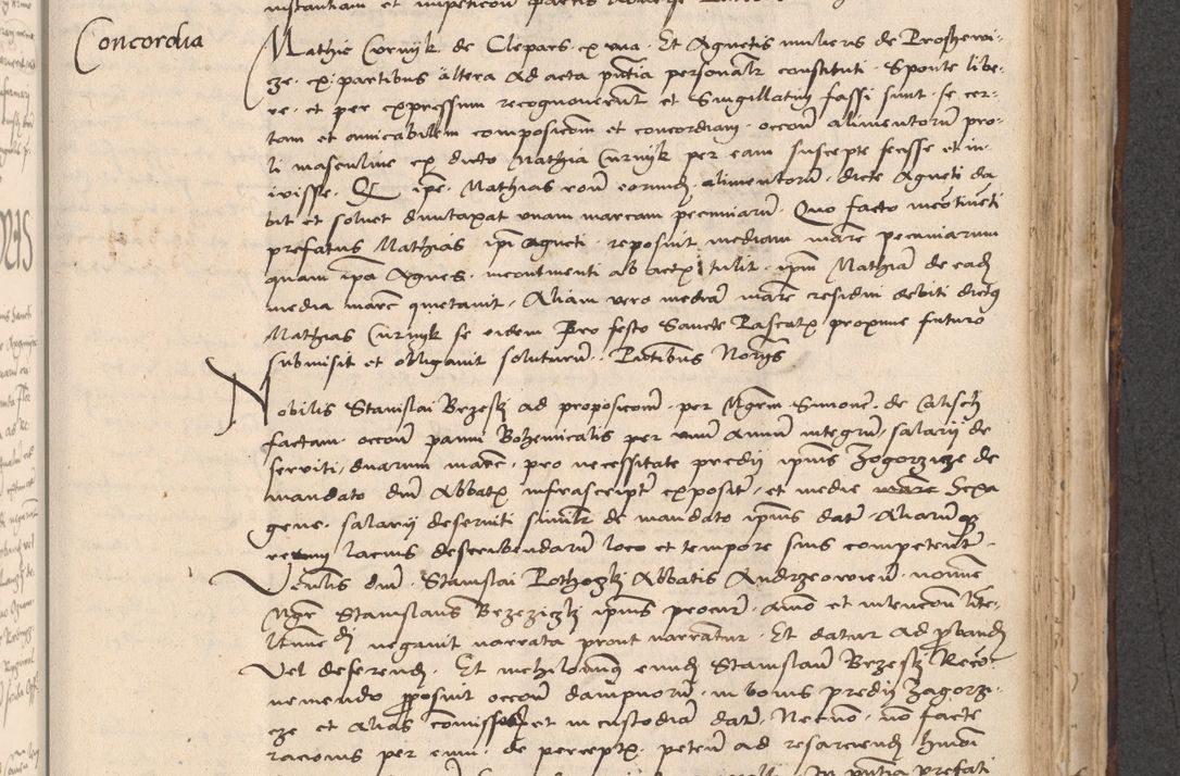 Zdjęcie nr 609 dla obiektu archiwalnego: INRI. Acta actorum, obligacionum et sentenciarum tam interlocutoriarum quam diffinitivarum coram reverendo patre ac egregio viro domino Jacobo Erciss[o]wski decretorum doctorem, canonico et officiali generali Cracoviensi ad annum Domini 1528, indicionem primam, pontificatus sanctissimi in Christo patris et domini domini Clementis divina probidendcia pape seprtimi, annum quintum, per Stanislaum de Mordi legalem consistorii notarium omine felici inchoantur