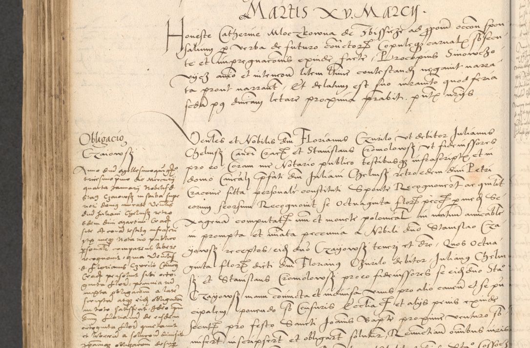 Zdjęcie nr 800 dla obiektu archiwalnego: INRI. Acta actorum, obligacionum et sentenciarum tam interlocutoriarum quam diffinitivarum coram reverendo patre ac egregio viro domino Jacobo Erciss[o]wski decretorum doctorem, canonico et officiali generali Cracoviensi ad annum Domini 1528, indicionem primam, pontificatus sanctissimi in Christo patris et domini domini Clementis divina probidendcia pape seprtimi, annum quintum, per Stanislaum de Mordi legalem consistorii notarium omine felici inchoantur