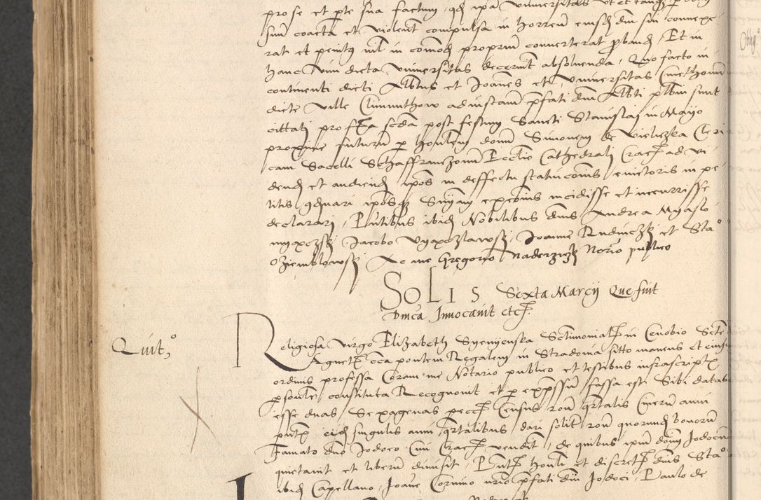 Zdjęcie nr 786 dla obiektu archiwalnego: INRI. Acta actorum, obligacionum et sentenciarum tam interlocutoriarum quam diffinitivarum coram reverendo patre ac egregio viro domino Jacobo Erciss[o]wski decretorum doctorem, canonico et officiali generali Cracoviensi ad annum Domini 1528, indicionem primam, pontificatus sanctissimi in Christo patris et domini domini Clementis divina probidendcia pape seprtimi, annum quintum, per Stanislaum de Mordi legalem consistorii notarium omine felici inchoantur