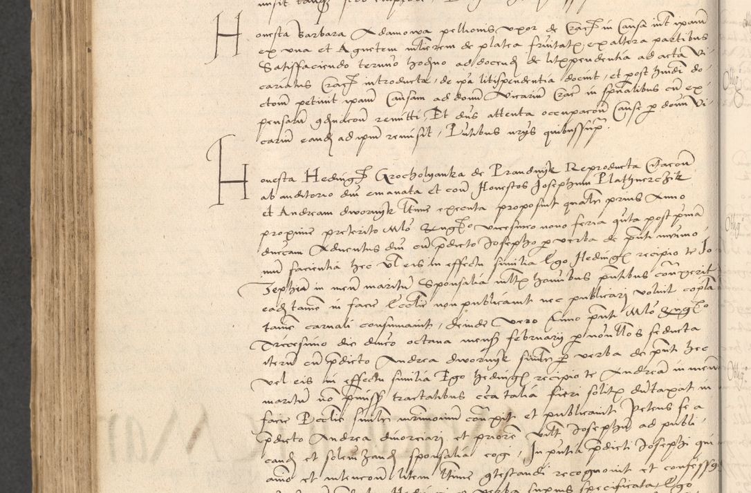 Zdjęcie nr 790 dla obiektu archiwalnego: INRI. Acta actorum, obligacionum et sentenciarum tam interlocutoriarum quam diffinitivarum coram reverendo patre ac egregio viro domino Jacobo Erciss[o]wski decretorum doctorem, canonico et officiali generali Cracoviensi ad annum Domini 1528, indicionem primam, pontificatus sanctissimi in Christo patris et domini domini Clementis divina probidendcia pape seprtimi, annum quintum, per Stanislaum de Mordi legalem consistorii notarium omine felici inchoantur