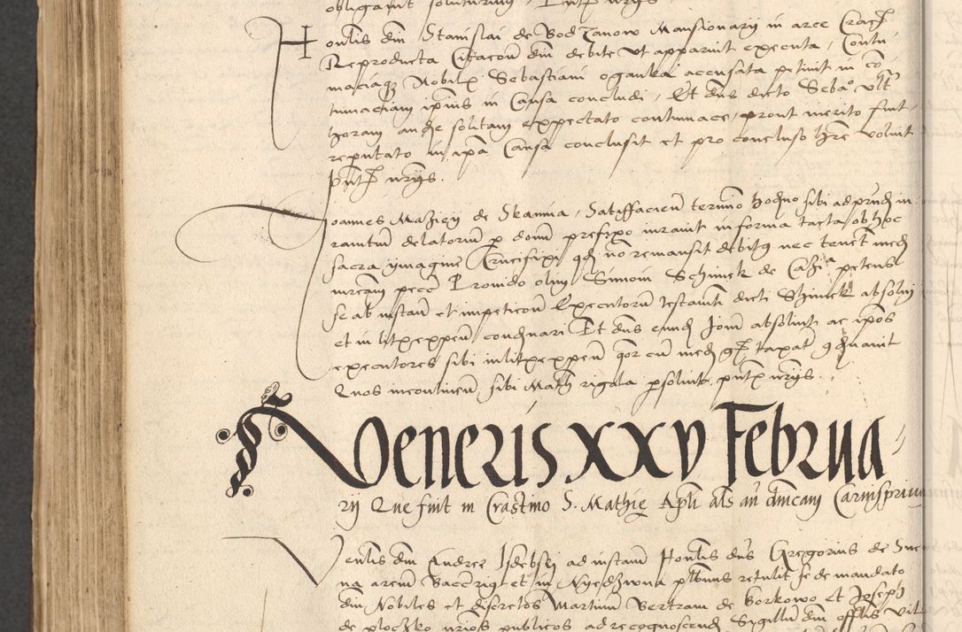 Zdjęcie nr 774 dla obiektu archiwalnego: INRI. Acta actorum, obligacionum et sentenciarum tam interlocutoriarum quam diffinitivarum coram reverendo patre ac egregio viro domino Jacobo Erciss[o]wski decretorum doctorem, canonico et officiali generali Cracoviensi ad annum Domini 1528, indicionem primam, pontificatus sanctissimi in Christo patris et domini domini Clementis divina probidendcia pape seprtimi, annum quintum, per Stanislaum de Mordi legalem consistorii notarium omine felici inchoantur