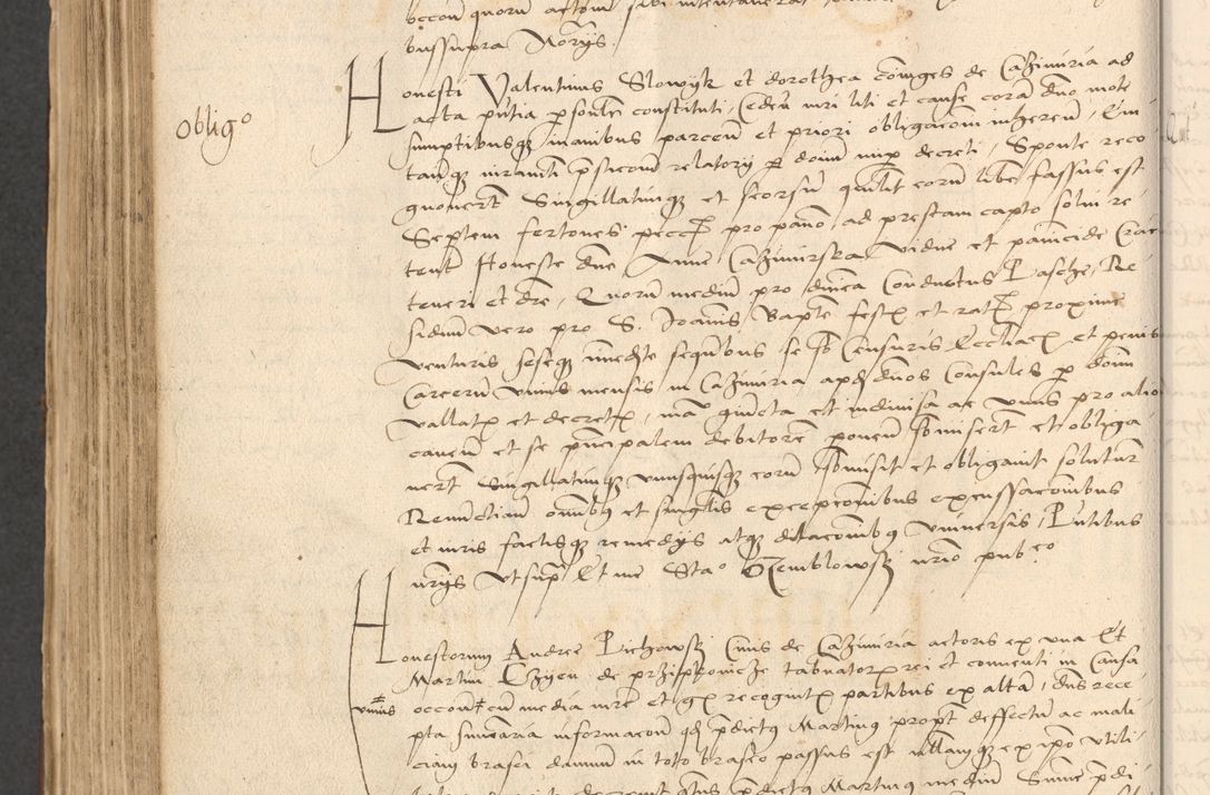 Zdjęcie nr 770 dla obiektu archiwalnego: INRI. Acta actorum, obligacionum et sentenciarum tam interlocutoriarum quam diffinitivarum coram reverendo patre ac egregio viro domino Jacobo Erciss[o]wski decretorum doctorem, canonico et officiali generali Cracoviensi ad annum Domini 1528, indicionem primam, pontificatus sanctissimi in Christo patris et domini domini Clementis divina probidendcia pape seprtimi, annum quintum, per Stanislaum de Mordi legalem consistorii notarium omine felici inchoantur