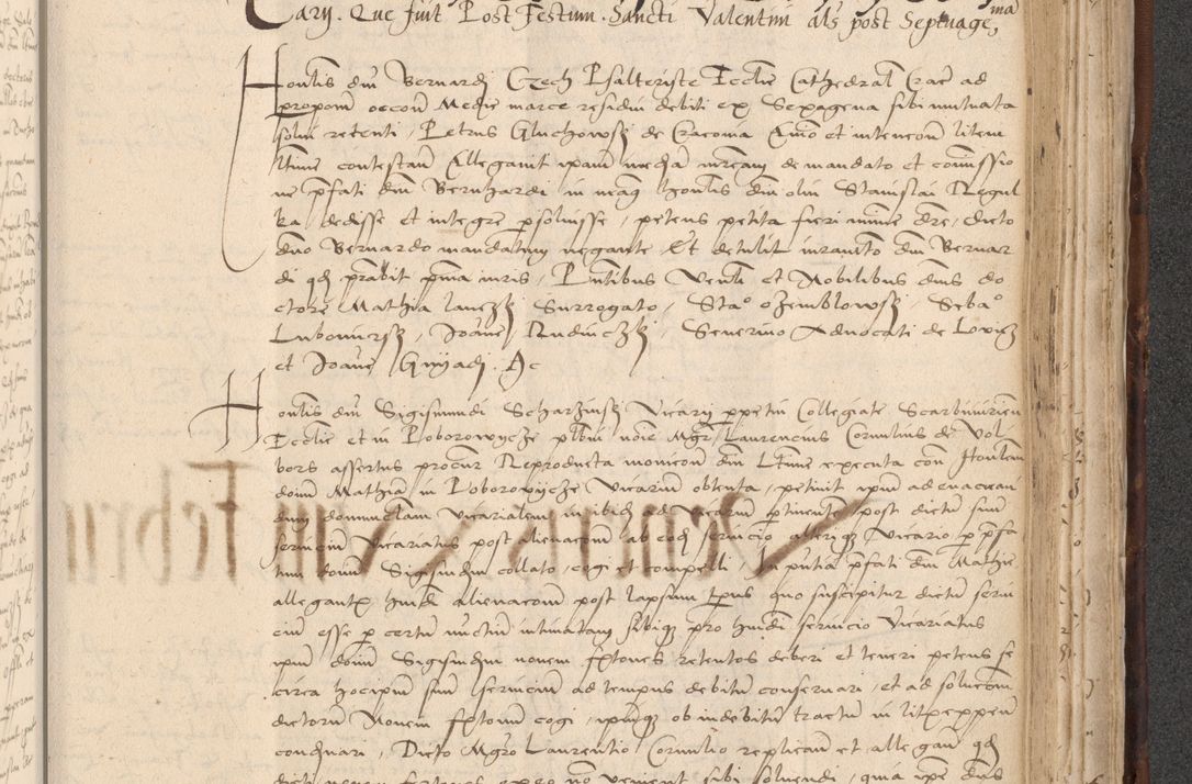 Zdjęcie nr 767 dla obiektu archiwalnego: INRI. Acta actorum, obligacionum et sentenciarum tam interlocutoriarum quam diffinitivarum coram reverendo patre ac egregio viro domino Jacobo Erciss[o]wski decretorum doctorem, canonico et officiali generali Cracoviensi ad annum Domini 1528, indicionem primam, pontificatus sanctissimi in Christo patris et domini domini Clementis divina probidendcia pape seprtimi, annum quintum, per Stanislaum de Mordi legalem consistorii notarium omine felici inchoantur