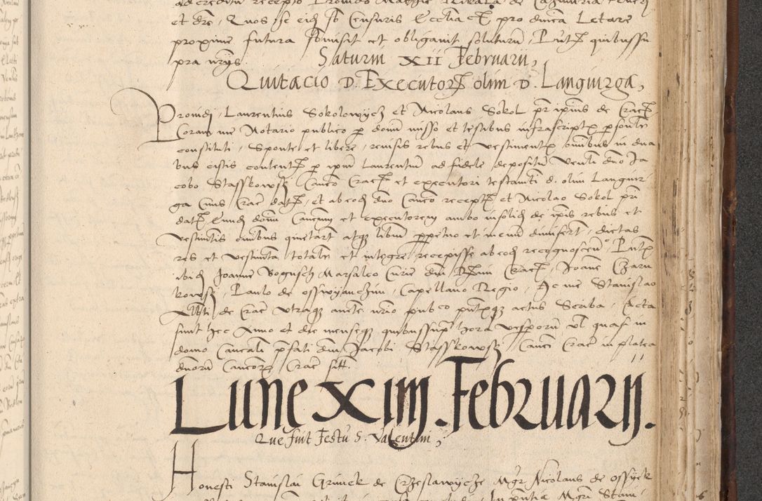 Zdjęcie nr 763 dla obiektu archiwalnego: INRI. Acta actorum, obligacionum et sentenciarum tam interlocutoriarum quam diffinitivarum coram reverendo patre ac egregio viro domino Jacobo Erciss[o]wski decretorum doctorem, canonico et officiali generali Cracoviensi ad annum Domini 1528, indicionem primam, pontificatus sanctissimi in Christo patris et domini domini Clementis divina probidendcia pape seprtimi, annum quintum, per Stanislaum de Mordi legalem consistorii notarium omine felici inchoantur