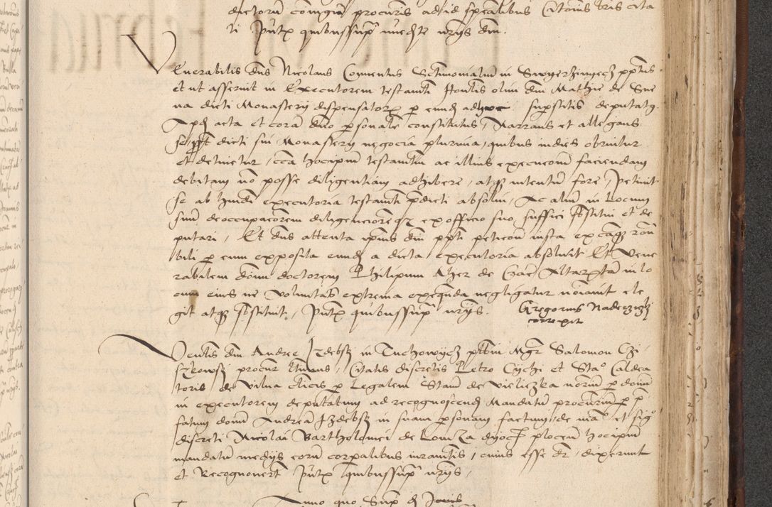 Zdjęcie nr 753 dla obiektu archiwalnego: INRI. Acta actorum, obligacionum et sentenciarum tam interlocutoriarum quam diffinitivarum coram reverendo patre ac egregio viro domino Jacobo Erciss[o]wski decretorum doctorem, canonico et officiali generali Cracoviensi ad annum Domini 1528, indicionem primam, pontificatus sanctissimi in Christo patris et domini domini Clementis divina probidendcia pape seprtimi, annum quintum, per Stanislaum de Mordi legalem consistorii notarium omine felici inchoantur