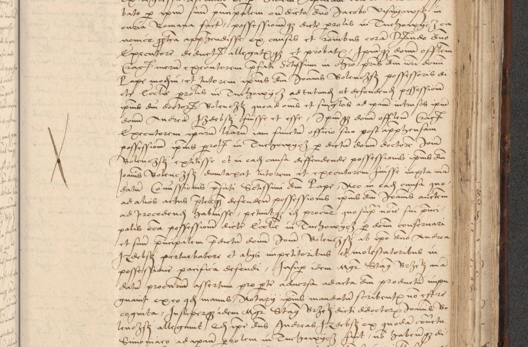 Zdjęcie nr 751 dla obiektu archiwalnego: INRI. Acta actorum, obligacionum et sentenciarum tam interlocutoriarum quam diffinitivarum coram reverendo patre ac egregio viro domino Jacobo Erciss[o]wski decretorum doctorem, canonico et officiali generali Cracoviensi ad annum Domini 1528, indicionem primam, pontificatus sanctissimi in Christo patris et domini domini Clementis divina probidendcia pape seprtimi, annum quintum, per Stanislaum de Mordi legalem consistorii notarium omine felici inchoantur