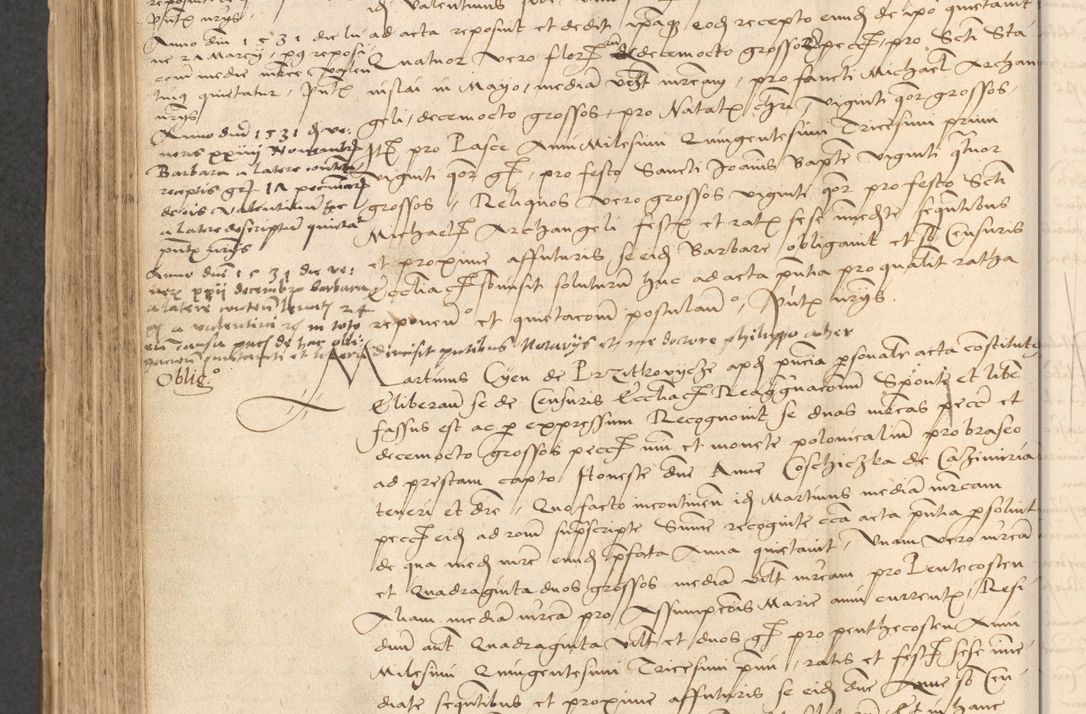 Zdjęcie nr 748 dla obiektu archiwalnego: INRI. Acta actorum, obligacionum et sentenciarum tam interlocutoriarum quam diffinitivarum coram reverendo patre ac egregio viro domino Jacobo Erciss[o]wski decretorum doctorem, canonico et officiali generali Cracoviensi ad annum Domini 1528, indicionem primam, pontificatus sanctissimi in Christo patris et domini domini Clementis divina probidendcia pape seprtimi, annum quintum, per Stanislaum de Mordi legalem consistorii notarium omine felici inchoantur