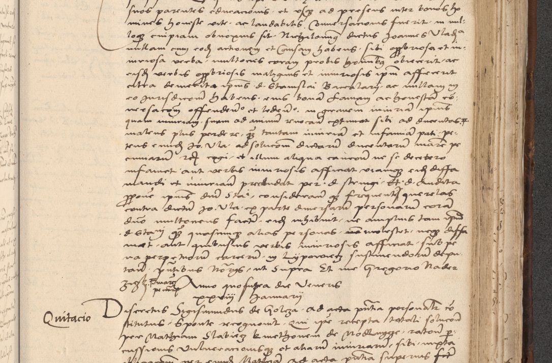 Zdjęcie nr 741 dla obiektu archiwalnego: INRI. Acta actorum, obligacionum et sentenciarum tam interlocutoriarum quam diffinitivarum coram reverendo patre ac egregio viro domino Jacobo Erciss[o]wski decretorum doctorem, canonico et officiali generali Cracoviensi ad annum Domini 1528, indicionem primam, pontificatus sanctissimi in Christo patris et domini domini Clementis divina probidendcia pape seprtimi, annum quintum, per Stanislaum de Mordi legalem consistorii notarium omine felici inchoantur