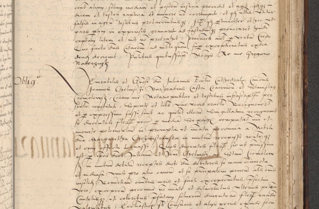 Zdjęcie nr 727 dla obiektu archiwalnego: INRI. Acta actorum, obligacionum et sentenciarum tam interlocutoriarum quam diffinitivarum coram reverendo patre ac egregio viro domino Jacobo Erciss[o]wski decretorum doctorem, canonico et officiali generali Cracoviensi ad annum Domini 1528, indicionem primam, pontificatus sanctissimi in Christo patris et domini domini Clementis divina probidendcia pape seprtimi, annum quintum, per Stanislaum de Mordi legalem consistorii notarium omine felici inchoantur