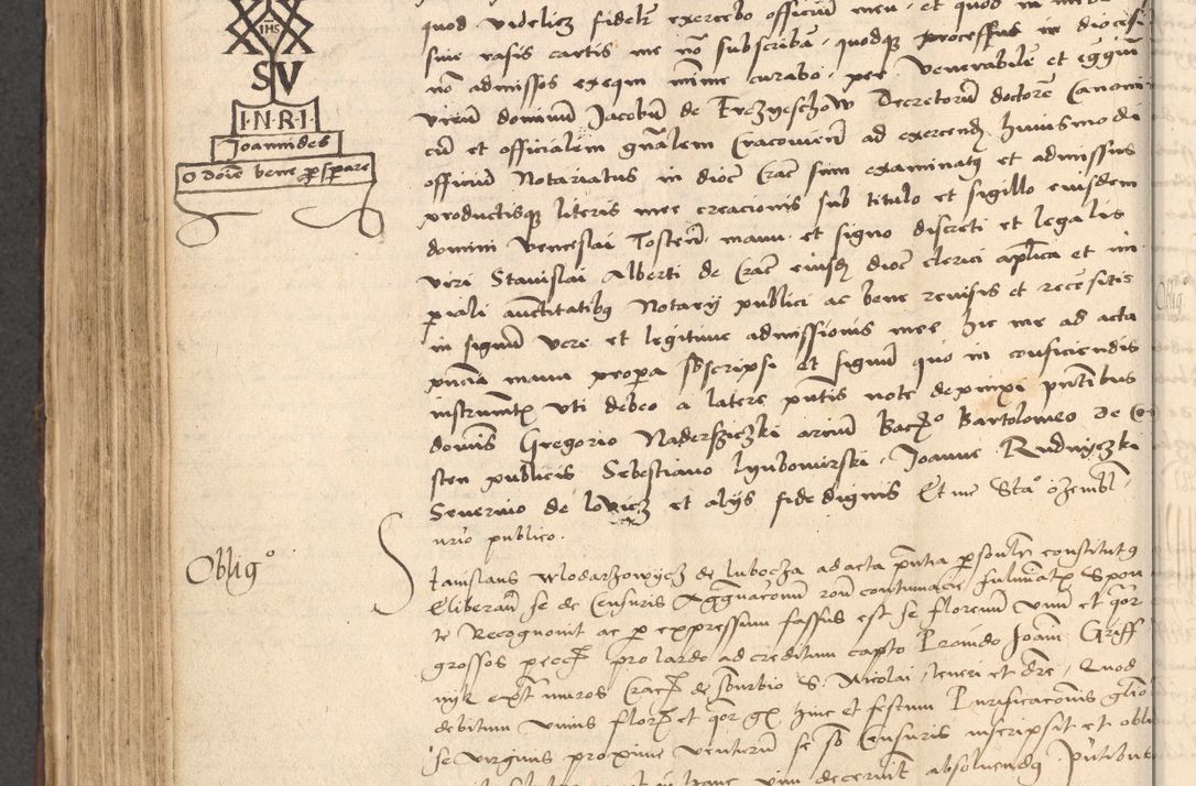 Zdjęcie nr 726 dla obiektu archiwalnego: INRI. Acta actorum, obligacionum et sentenciarum tam interlocutoriarum quam diffinitivarum coram reverendo patre ac egregio viro domino Jacobo Erciss[o]wski decretorum doctorem, canonico et officiali generali Cracoviensi ad annum Domini 1528, indicionem primam, pontificatus sanctissimi in Christo patris et domini domini Clementis divina probidendcia pape seprtimi, annum quintum, per Stanislaum de Mordi legalem consistorii notarium omine felici inchoantur