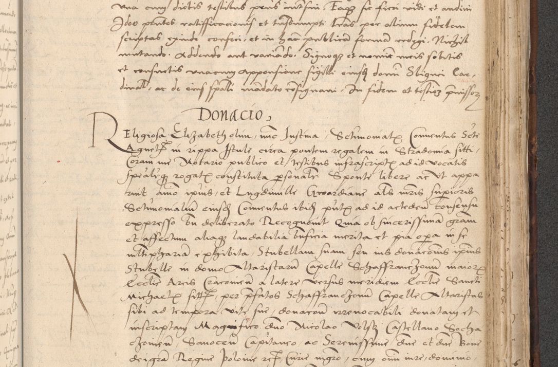 Zdjęcie nr 721 dla obiektu archiwalnego: INRI. Acta actorum, obligacionum et sentenciarum tam interlocutoriarum quam diffinitivarum coram reverendo patre ac egregio viro domino Jacobo Erciss[o]wski decretorum doctorem, canonico et officiali generali Cracoviensi ad annum Domini 1528, indicionem primam, pontificatus sanctissimi in Christo patris et domini domini Clementis divina probidendcia pape seprtimi, annum quintum, per Stanislaum de Mordi legalem consistorii notarium omine felici inchoantur