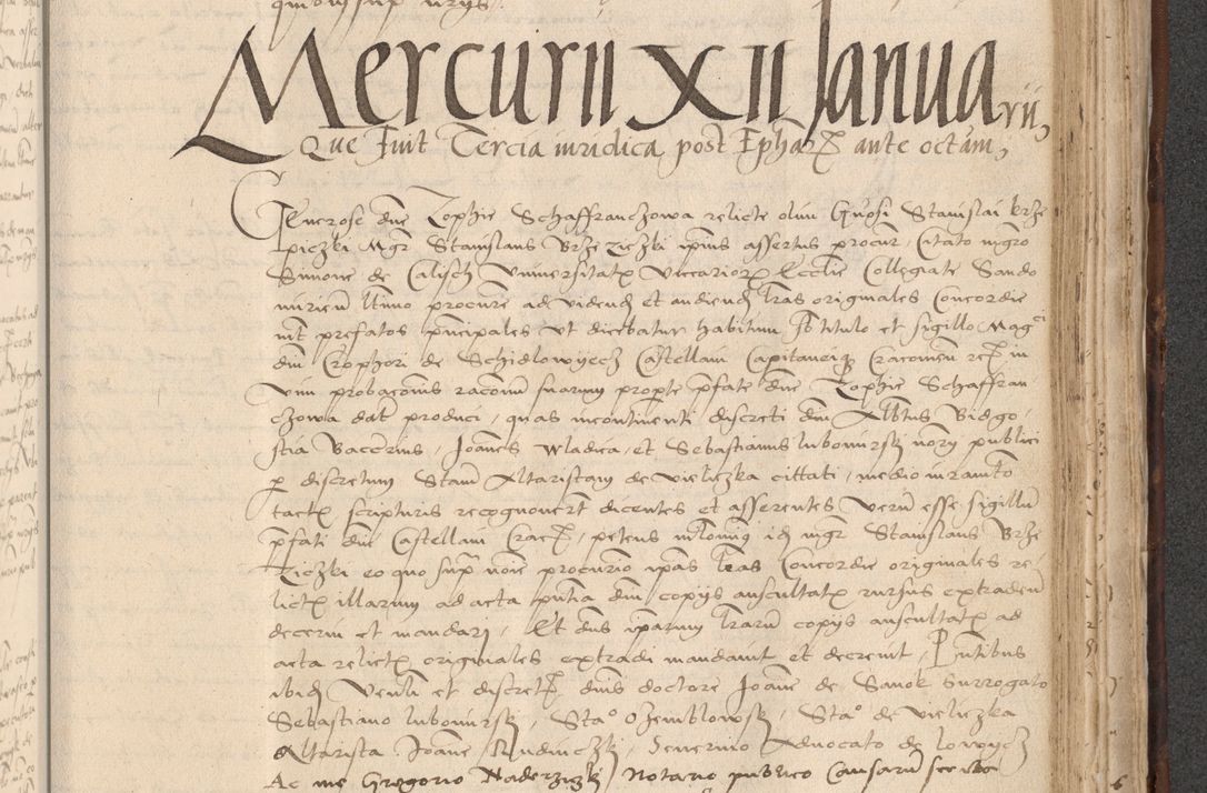 Zdjęcie nr 717 dla obiektu archiwalnego: INRI. Acta actorum, obligacionum et sentenciarum tam interlocutoriarum quam diffinitivarum coram reverendo patre ac egregio viro domino Jacobo Erciss[o]wski decretorum doctorem, canonico et officiali generali Cracoviensi ad annum Domini 1528, indicionem primam, pontificatus sanctissimi in Christo patris et domini domini Clementis divina probidendcia pape seprtimi, annum quintum, per Stanislaum de Mordi legalem consistorii notarium omine felici inchoantur