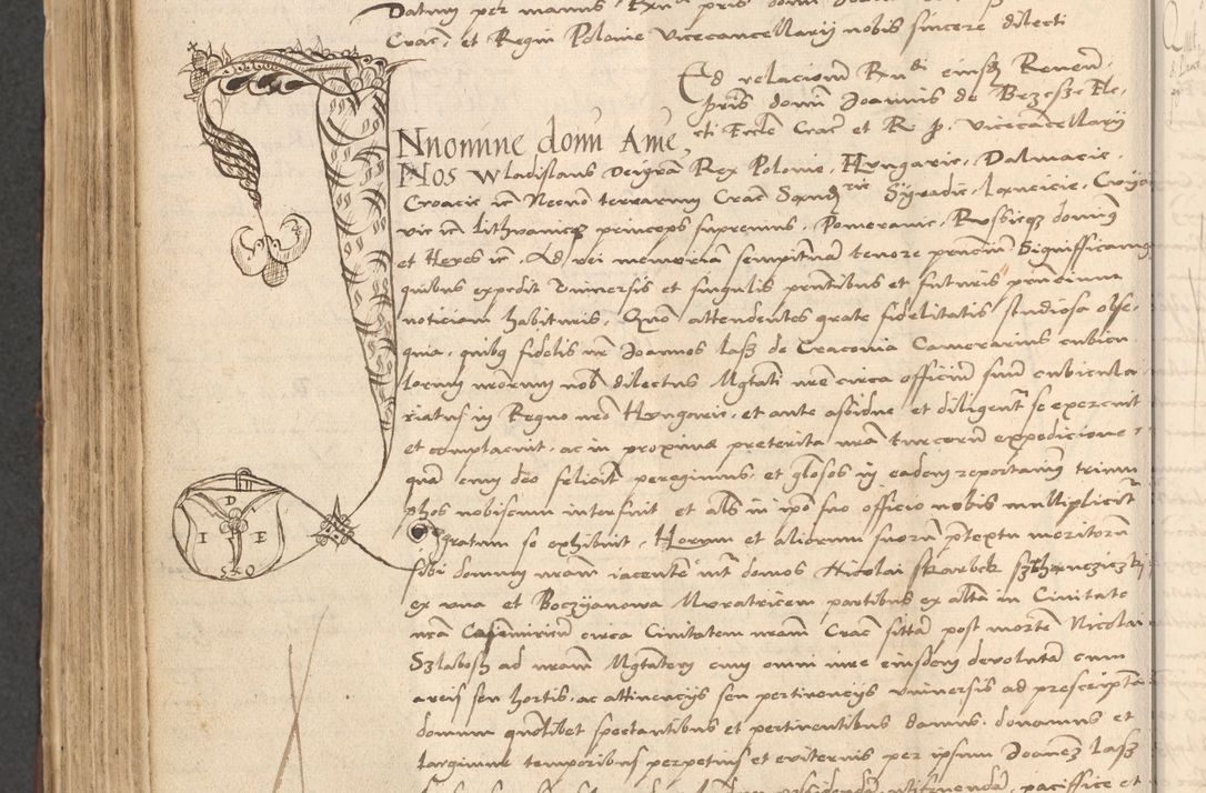 Zdjęcie nr 710 dla obiektu archiwalnego: INRI. Acta actorum, obligacionum et sentenciarum tam interlocutoriarum quam diffinitivarum coram reverendo patre ac egregio viro domino Jacobo Erciss[o]wski decretorum doctorem, canonico et officiali generali Cracoviensi ad annum Domini 1528, indicionem primam, pontificatus sanctissimi in Christo patris et domini domini Clementis divina probidendcia pape seprtimi, annum quintum, per Stanislaum de Mordi legalem consistorii notarium omine felici inchoantur