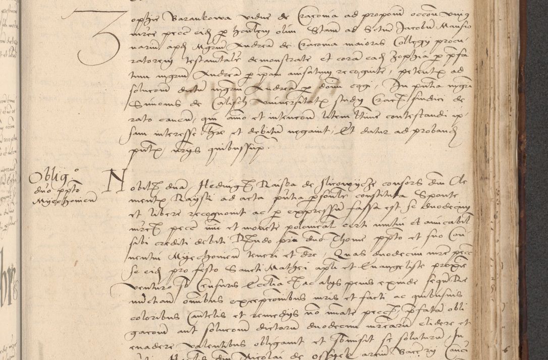 Zdjęcie nr 701 dla obiektu archiwalnego: INRI. Acta actorum, obligacionum et sentenciarum tam interlocutoriarum quam diffinitivarum coram reverendo patre ac egregio viro domino Jacobo Erciss[o]wski decretorum doctorem, canonico et officiali generali Cracoviensi ad annum Domini 1528, indicionem primam, pontificatus sanctissimi in Christo patris et domini domini Clementis divina probidendcia pape seprtimi, annum quintum, per Stanislaum de Mordi legalem consistorii notarium omine felici inchoantur