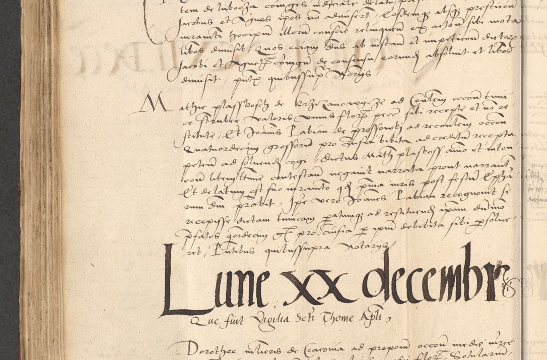 Zdjęcie nr 700 dla obiektu archiwalnego: INRI. Acta actorum, obligacionum et sentenciarum tam interlocutoriarum quam diffinitivarum coram reverendo patre ac egregio viro domino Jacobo Erciss[o]wski decretorum doctorem, canonico et officiali generali Cracoviensi ad annum Domini 1528, indicionem primam, pontificatus sanctissimi in Christo patris et domini domini Clementis divina probidendcia pape seprtimi, annum quintum, per Stanislaum de Mordi legalem consistorii notarium omine felici inchoantur