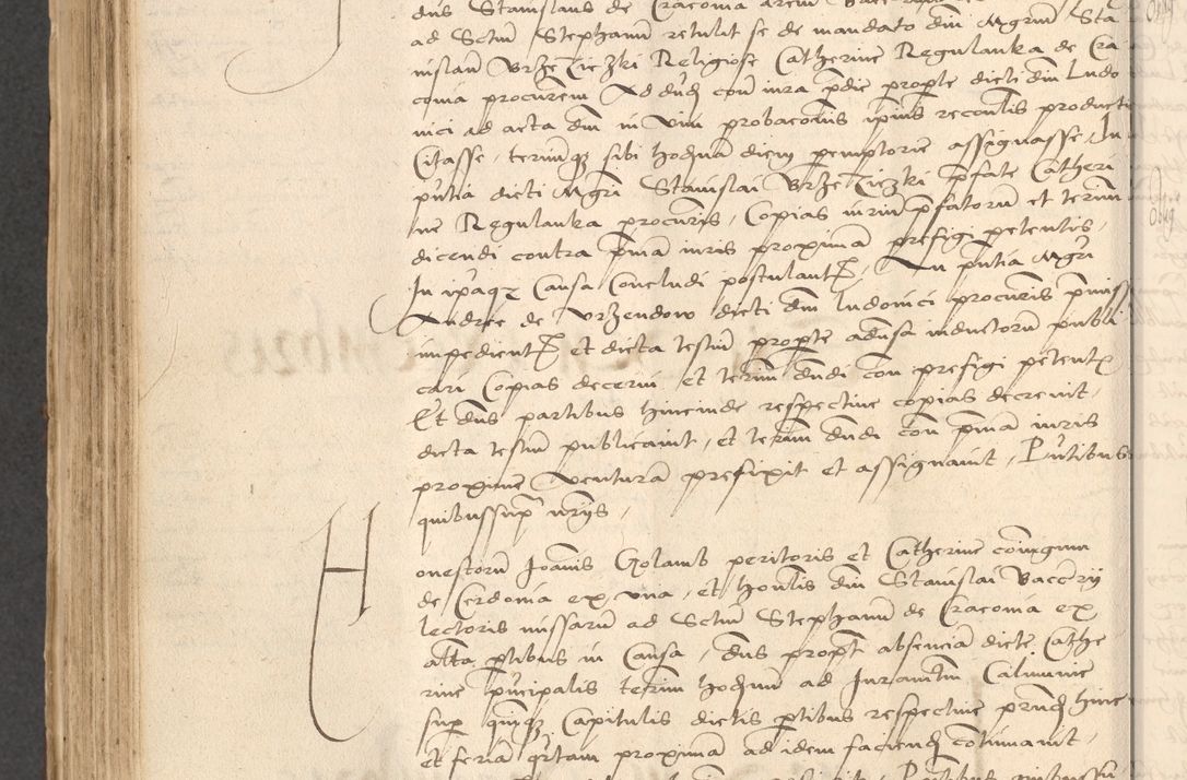 Zdjęcie nr 694 dla obiektu archiwalnego: INRI. Acta actorum, obligacionum et sentenciarum tam interlocutoriarum quam diffinitivarum coram reverendo patre ac egregio viro domino Jacobo Erciss[o]wski decretorum doctorem, canonico et officiali generali Cracoviensi ad annum Domini 1528, indicionem primam, pontificatus sanctissimi in Christo patris et domini domini Clementis divina probidendcia pape seprtimi, annum quintum, per Stanislaum de Mordi legalem consistorii notarium omine felici inchoantur