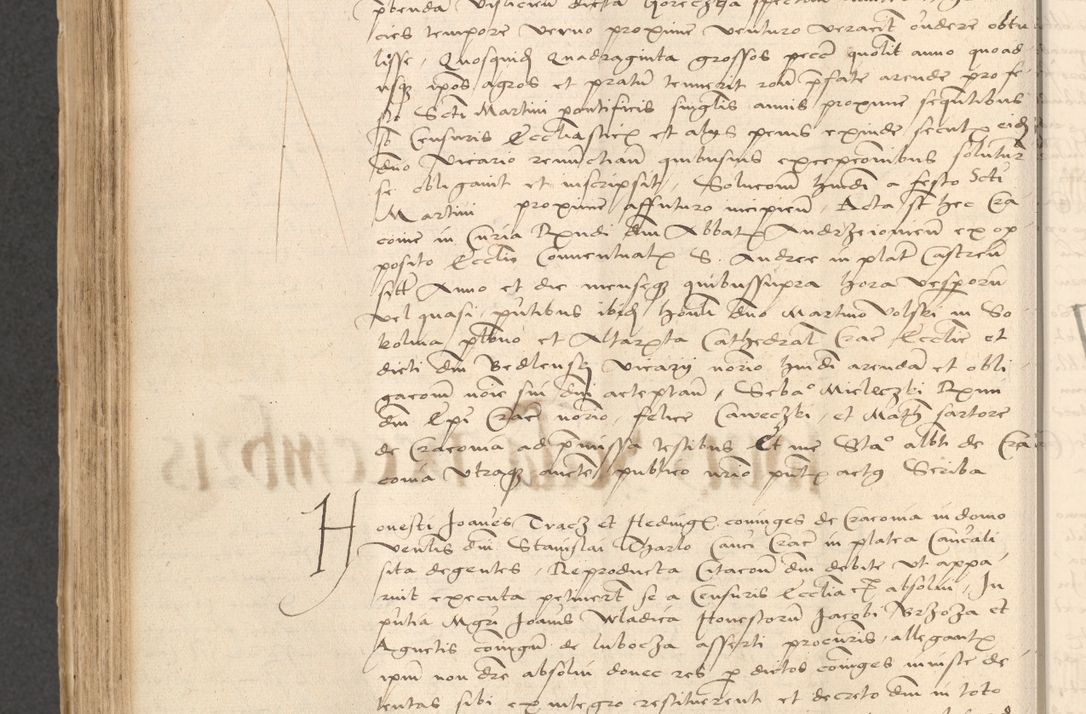 Zdjęcie nr 686 dla obiektu archiwalnego: INRI. Acta actorum, obligacionum et sentenciarum tam interlocutoriarum quam diffinitivarum coram reverendo patre ac egregio viro domino Jacobo Erciss[o]wski decretorum doctorem, canonico et officiali generali Cracoviensi ad annum Domini 1528, indicionem primam, pontificatus sanctissimi in Christo patris et domini domini Clementis divina probidendcia pape seprtimi, annum quintum, per Stanislaum de Mordi legalem consistorii notarium omine felici inchoantur