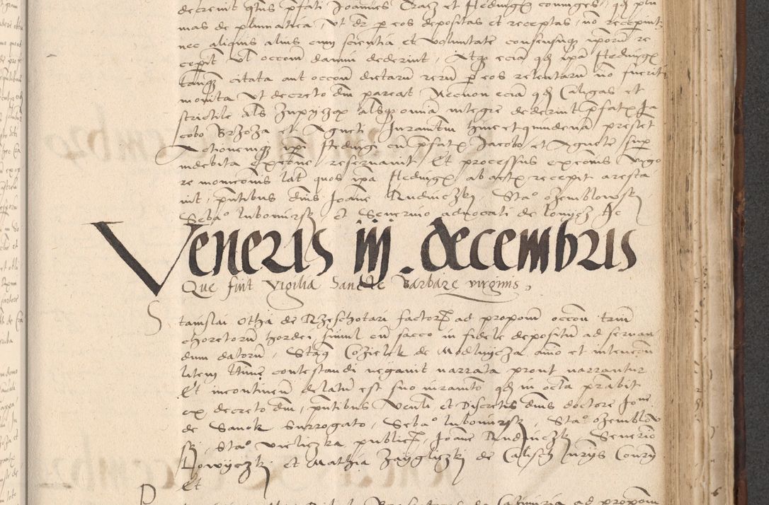 Zdjęcie nr 687 dla obiektu archiwalnego: INRI. Acta actorum, obligacionum et sentenciarum tam interlocutoriarum quam diffinitivarum coram reverendo patre ac egregio viro domino Jacobo Erciss[o]wski decretorum doctorem, canonico et officiali generali Cracoviensi ad annum Domini 1528, indicionem primam, pontificatus sanctissimi in Christo patris et domini domini Clementis divina probidendcia pape seprtimi, annum quintum, per Stanislaum de Mordi legalem consistorii notarium omine felici inchoantur