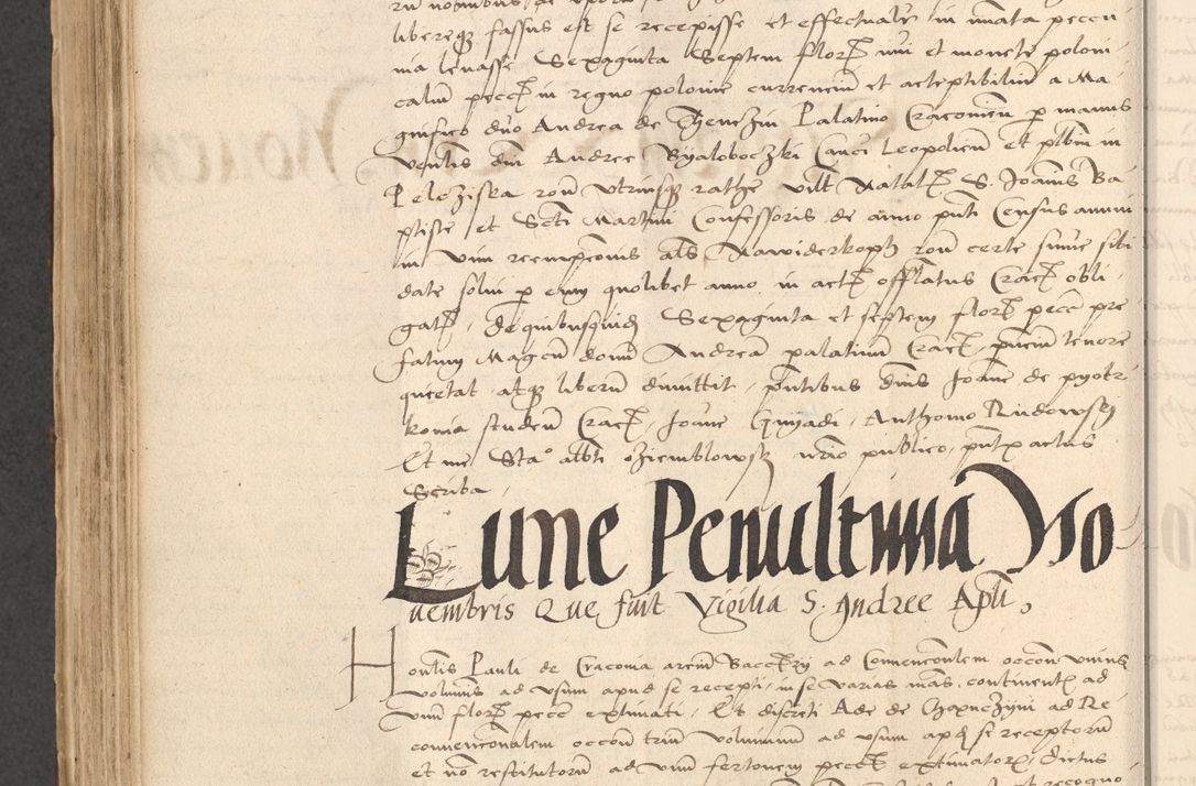 Zdjęcie nr 682 dla obiektu archiwalnego: INRI. Acta actorum, obligacionum et sentenciarum tam interlocutoriarum quam diffinitivarum coram reverendo patre ac egregio viro domino Jacobo Erciss[o]wski decretorum doctorem, canonico et officiali generali Cracoviensi ad annum Domini 1528, indicionem primam, pontificatus sanctissimi in Christo patris et domini domini Clementis divina probidendcia pape seprtimi, annum quintum, per Stanislaum de Mordi legalem consistorii notarium omine felici inchoantur