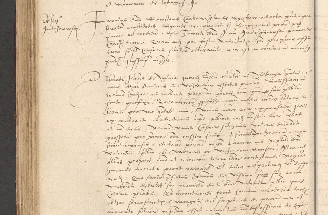 Zdjęcie nr 676 dla obiektu archiwalnego: INRI. Acta actorum, obligacionum et sentenciarum tam interlocutoriarum quam diffinitivarum coram reverendo patre ac egregio viro domino Jacobo Erciss[o]wski decretorum doctorem, canonico et officiali generali Cracoviensi ad annum Domini 1528, indicionem primam, pontificatus sanctissimi in Christo patris et domini domini Clementis divina probidendcia pape seprtimi, annum quintum, per Stanislaum de Mordi legalem consistorii notarium omine felici inchoantur
