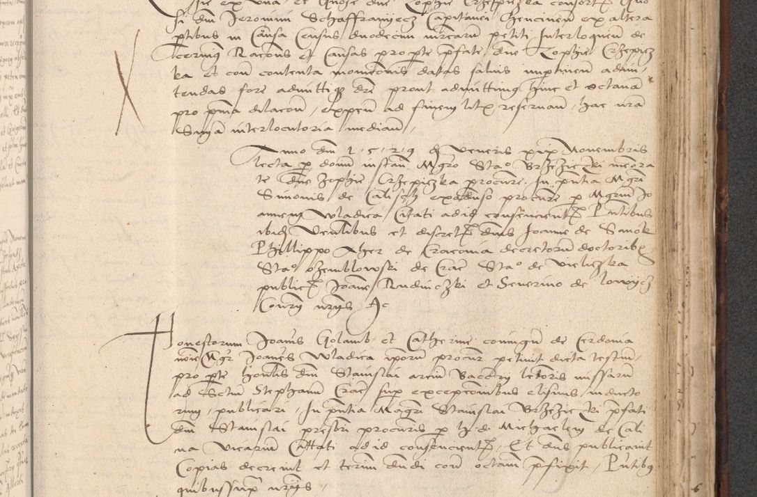 Zdjęcie nr 671 dla obiektu archiwalnego: INRI. Acta actorum, obligacionum et sentenciarum tam interlocutoriarum quam diffinitivarum coram reverendo patre ac egregio viro domino Jacobo Erciss[o]wski decretorum doctorem, canonico et officiali generali Cracoviensi ad annum Domini 1528, indicionem primam, pontificatus sanctissimi in Christo patris et domini domini Clementis divina probidendcia pape seprtimi, annum quintum, per Stanislaum de Mordi legalem consistorii notarium omine felici inchoantur