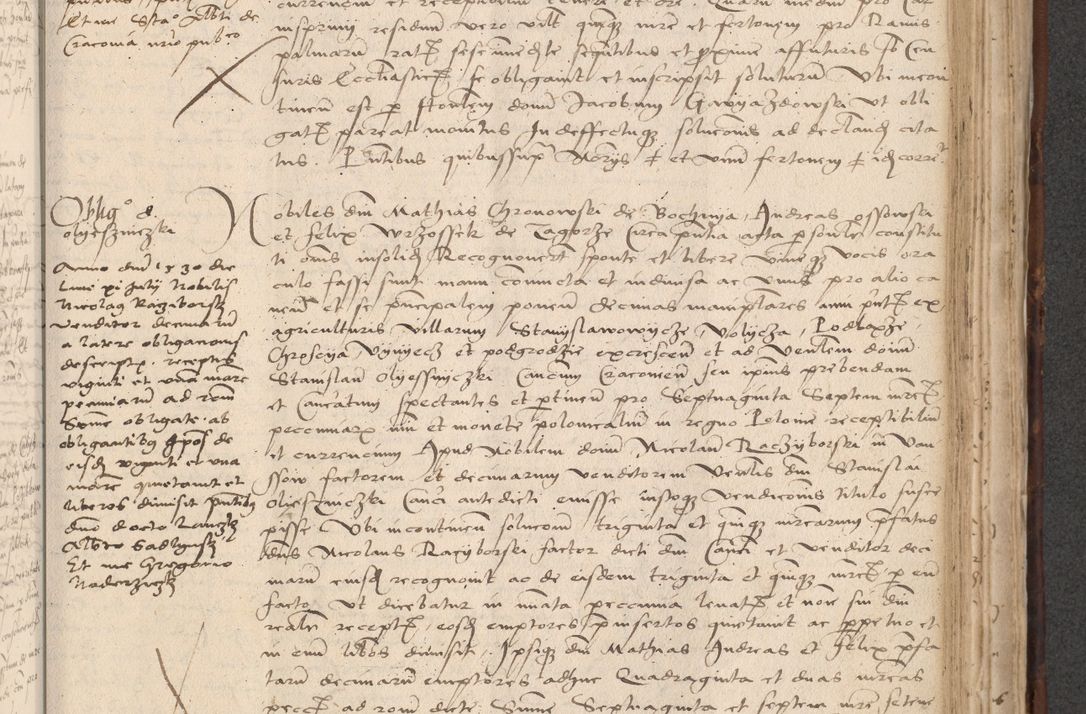 Zdjęcie nr 669 dla obiektu archiwalnego: INRI. Acta actorum, obligacionum et sentenciarum tam interlocutoriarum quam diffinitivarum coram reverendo patre ac egregio viro domino Jacobo Erciss[o]wski decretorum doctorem, canonico et officiali generali Cracoviensi ad annum Domini 1528, indicionem primam, pontificatus sanctissimi in Christo patris et domini domini Clementis divina probidendcia pape seprtimi, annum quintum, per Stanislaum de Mordi legalem consistorii notarium omine felici inchoantur