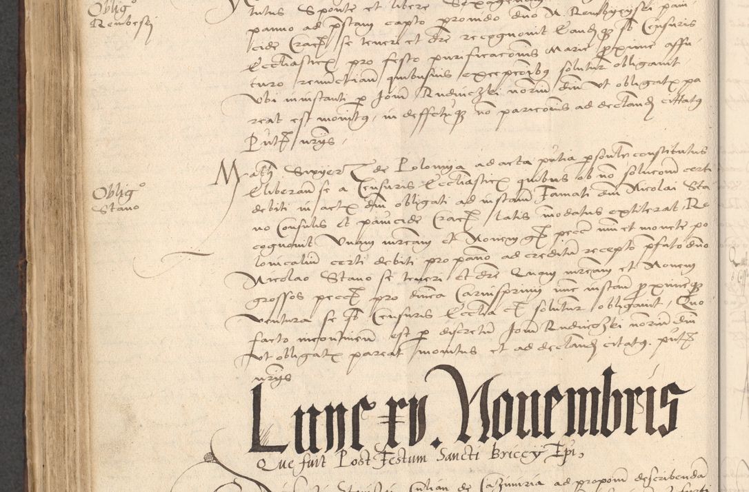 Zdjęcie nr 666 dla obiektu archiwalnego: INRI. Acta actorum, obligacionum et sentenciarum tam interlocutoriarum quam diffinitivarum coram reverendo patre ac egregio viro domino Jacobo Erciss[o]wski decretorum doctorem, canonico et officiali generali Cracoviensi ad annum Domini 1528, indicionem primam, pontificatus sanctissimi in Christo patris et domini domini Clementis divina probidendcia pape seprtimi, annum quintum, per Stanislaum de Mordi legalem consistorii notarium omine felici inchoantur