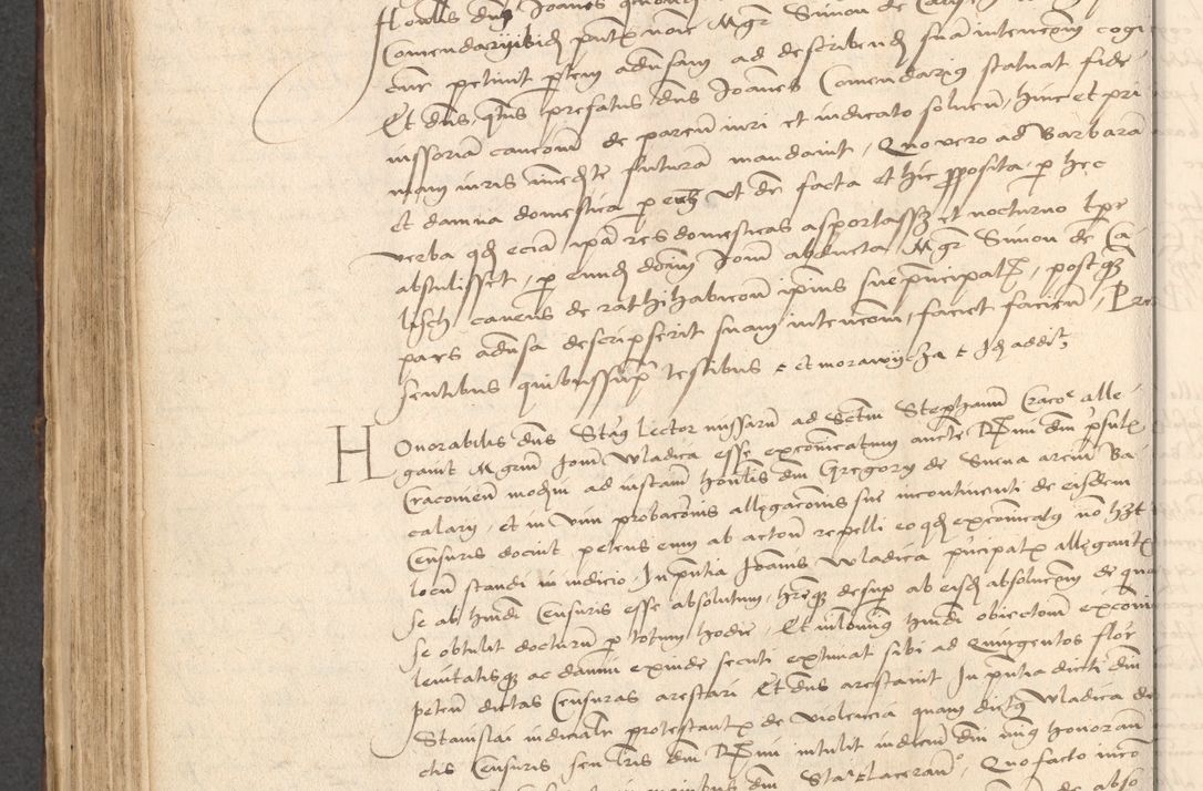 Zdjęcie nr 658 dla obiektu archiwalnego: INRI. Acta actorum, obligacionum et sentenciarum tam interlocutoriarum quam diffinitivarum coram reverendo patre ac egregio viro domino Jacobo Erciss[o]wski decretorum doctorem, canonico et officiali generali Cracoviensi ad annum Domini 1528, indicionem primam, pontificatus sanctissimi in Christo patris et domini domini Clementis divina probidendcia pape seprtimi, annum quintum, per Stanislaum de Mordi legalem consistorii notarium omine felici inchoantur