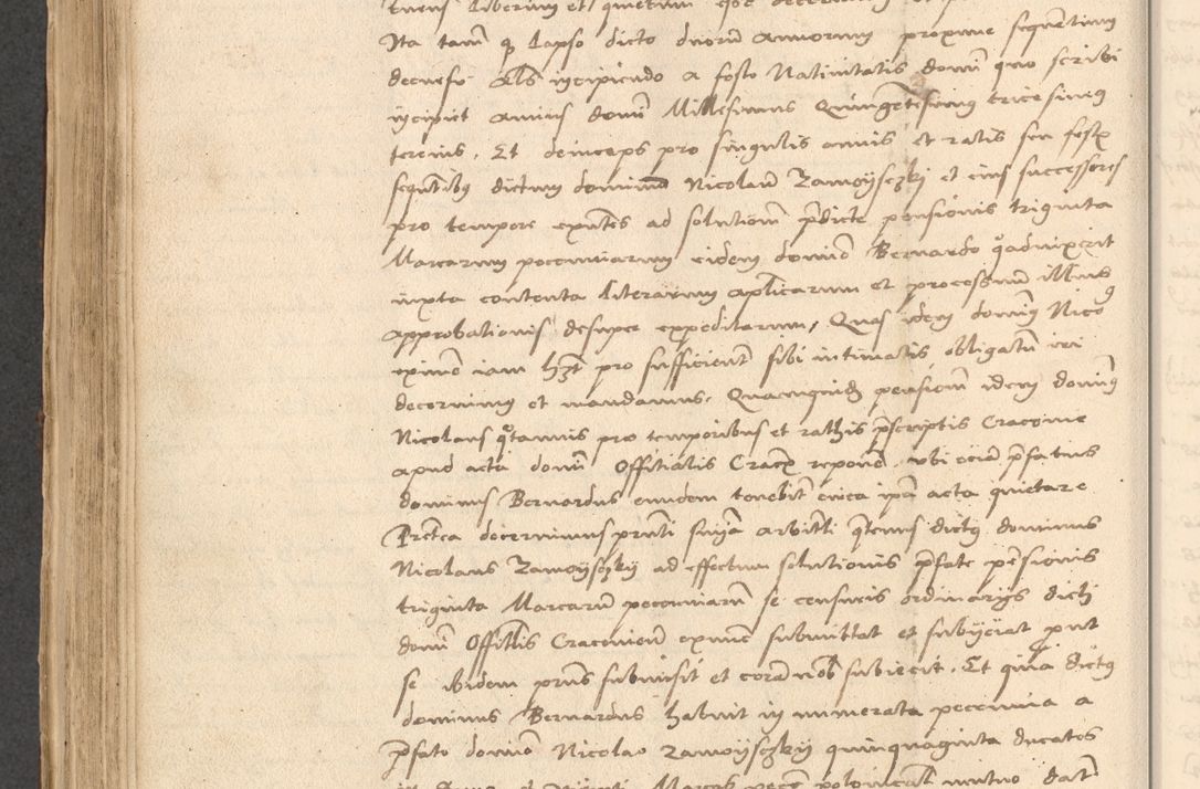 Zdjęcie nr 644 dla obiektu archiwalnego: INRI. Acta actorum, obligacionum et sentenciarum tam interlocutoriarum quam diffinitivarum coram reverendo patre ac egregio viro domino Jacobo Erciss[o]wski decretorum doctorem, canonico et officiali generali Cracoviensi ad annum Domini 1528, indicionem primam, pontificatus sanctissimi in Christo patris et domini domini Clementis divina probidendcia pape seprtimi, annum quintum, per Stanislaum de Mordi legalem consistorii notarium omine felici inchoantur
